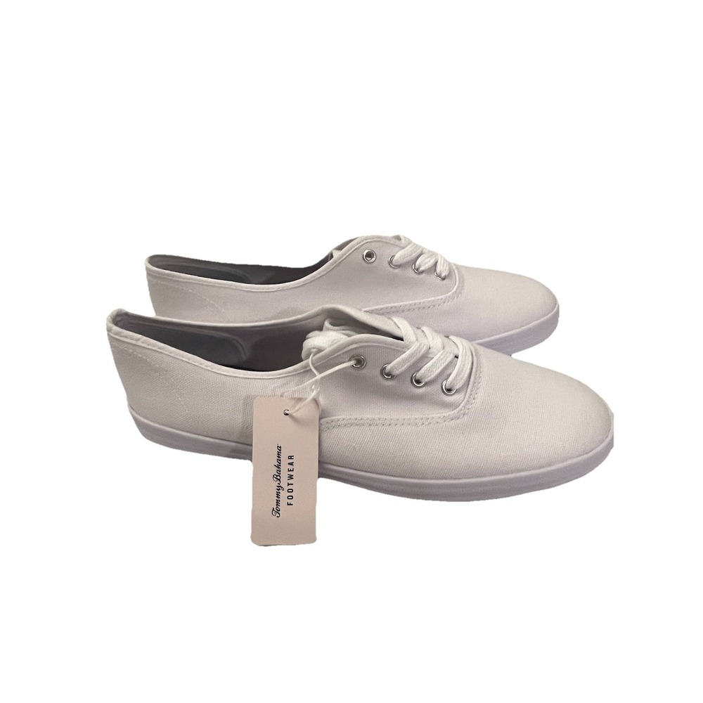 NWT Tommy Bahama Women's 9 Memory Foam Sneakers Tennis Shoes Lace Canvas White